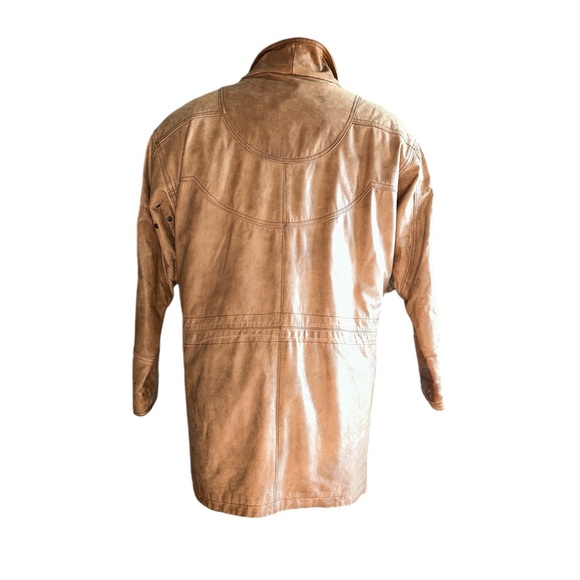 Hunters Run Leather Oversized Bomber Jacket Size Medium Vintage1980’s - Picture 9 of 11